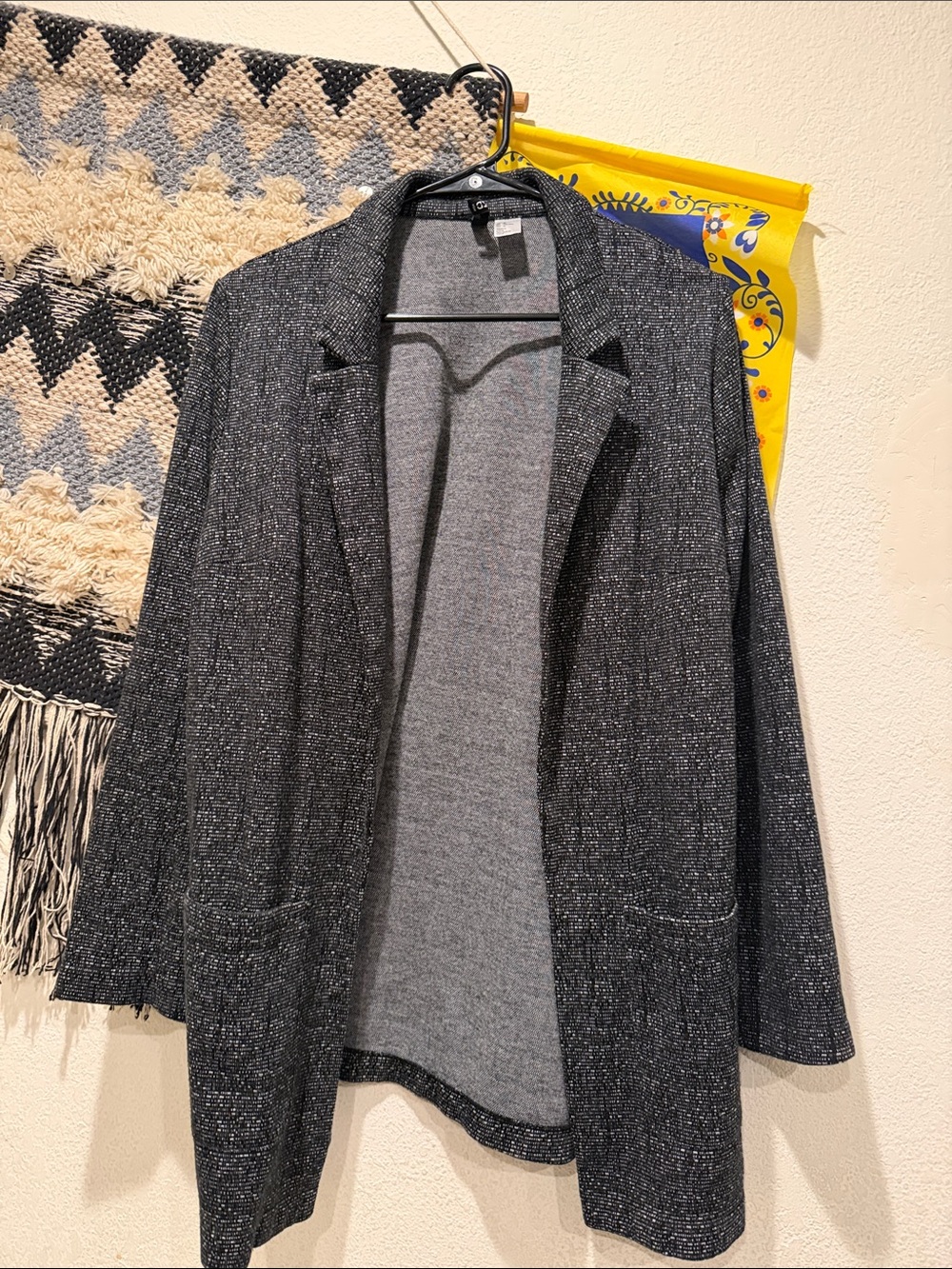 H&M Dark Gray Open-Front Knit Blazer